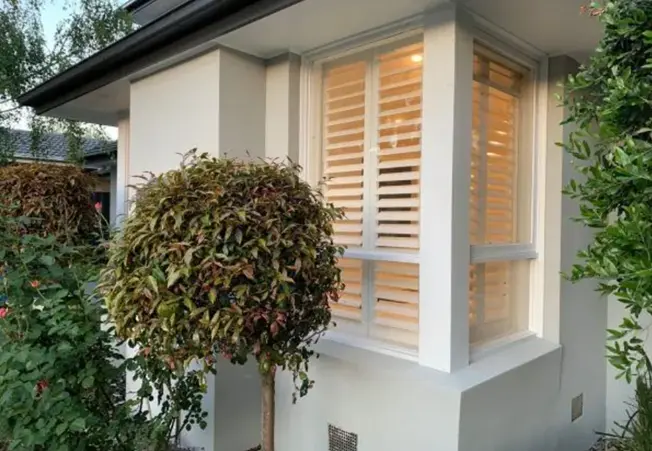 Plantation shutters in a modern home
