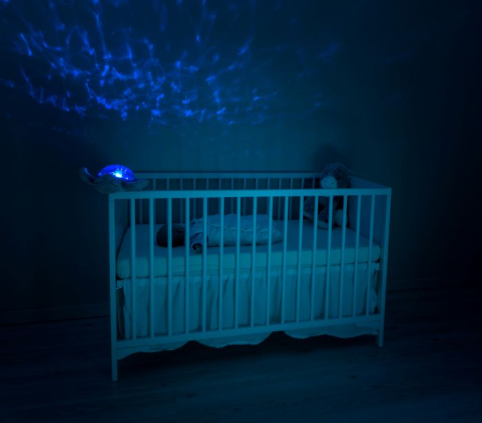 Nursery room with blackout shutters