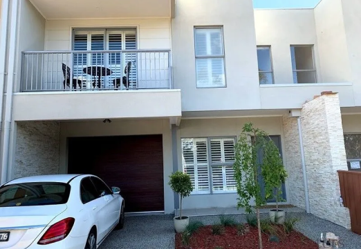 Custom plantation shutters on a Melbourne home, street view