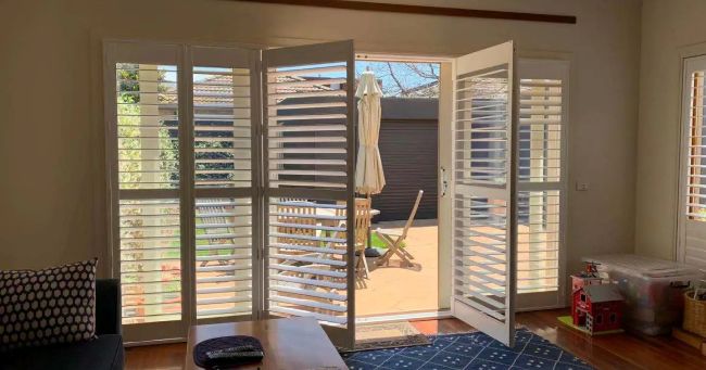 Outdoor shutters for patio